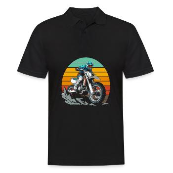 Mx Motocross Dirt Bike - Men's Polo Shirt - black - Front - Kai (181cm)
