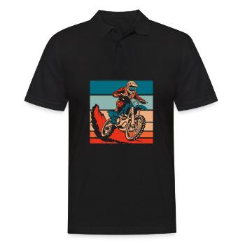 Mx Motocross Dirt Bike - Men's Polo Shirt - black - Front - Kai (181cm)