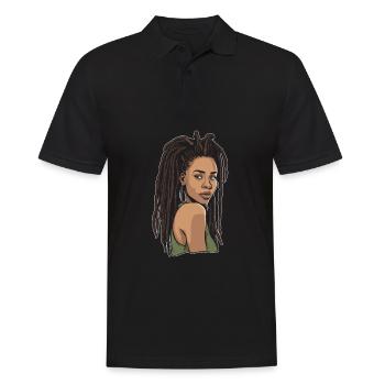 Rasta Hair Dreadlocks Dreads - Men's Polo Shirt - black - Front - Kai (181cm)