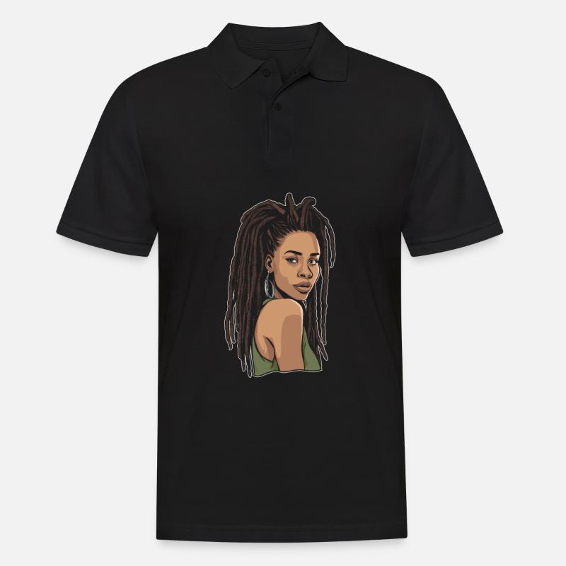 Rasta Haare Dreadlocks Dreads - Männer Poloshirt - Schwarz