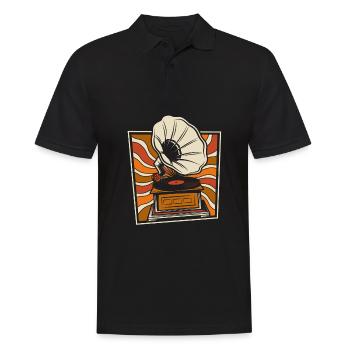 Collectionneur de disques vinyles - Polo Homme - noir - Devant - Kai (181cm)