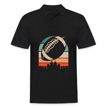 American Football - Männer Poloshirt - Schwarz - Vorne - Kai (181cm)