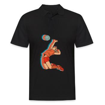 Volleyball Volleyballer - Männer Poloshirt - Schwarz - Vorne - Kai (181cm)