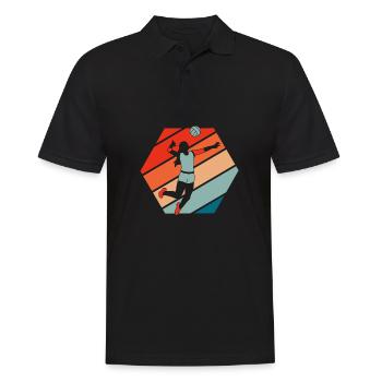 Volleyball Volleyballer - Männer Poloshirt - Schwarz - Vorne - Kai (181cm)