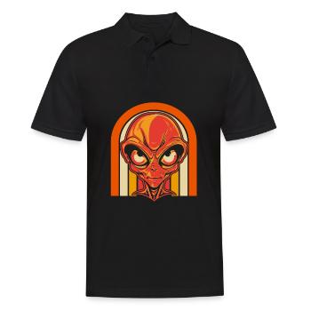 Alien Außerirdischer - Männer Poloshirt - Schwarz - Vorne - Kai (181cm)