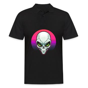 Alien Außerirdischer - Männer Poloshirt - Schwarz - Vorne - Kai (181cm)