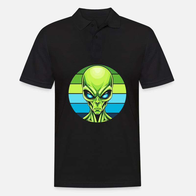 Alien Außerirdischer - Männer Poloshirt - Schwarz
