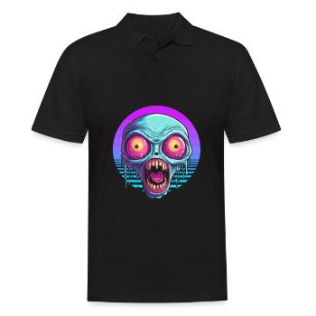 Alien Außerirdischer - Männer Poloshirt - Schwarz - Vorne - Kai (181cm)