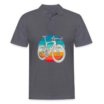 Road Bike Cycling Cyclists - Men's Polo Shirt - charcoal grey - Front - Nico (186cm)