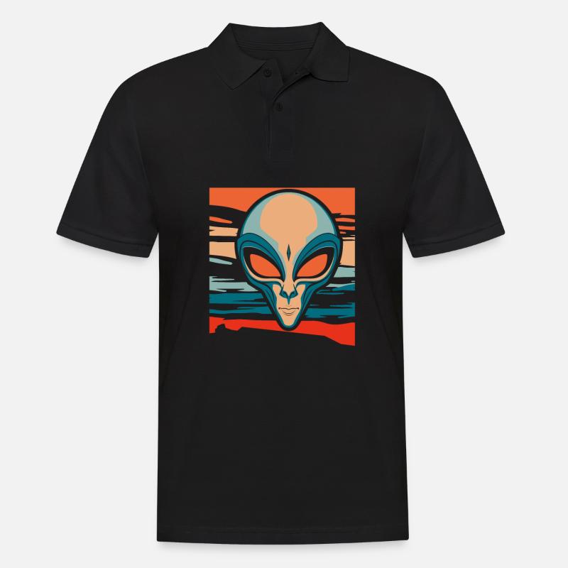 Alien Außerirdischer - Männer Poloshirt - Schwarz