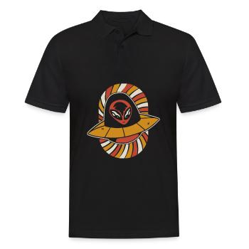 Alien Außerirdischer - Männer Poloshirt - Schwarz - Vorne - Kai (181cm)