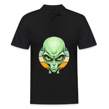Alien Außerirdischer - Männer Poloshirt - Schwarz - Vorne - Kai (181cm)
