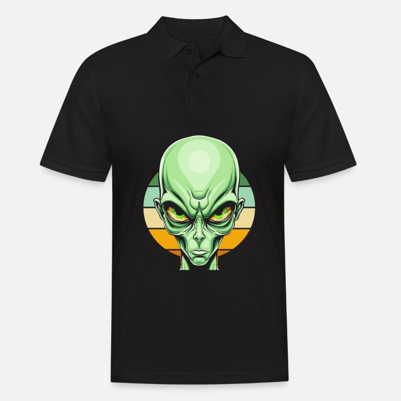 Alien Außerirdischer - Männer Poloshirt - Schwarz