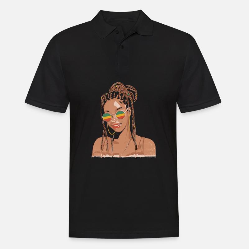 Rasta Haare Dreadlocks Dreads - Männer Poloshirt - Schwarz