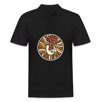 Huhn Henne - Männer Poloshirt - Schwarz - Vorne - Kai (181cm)