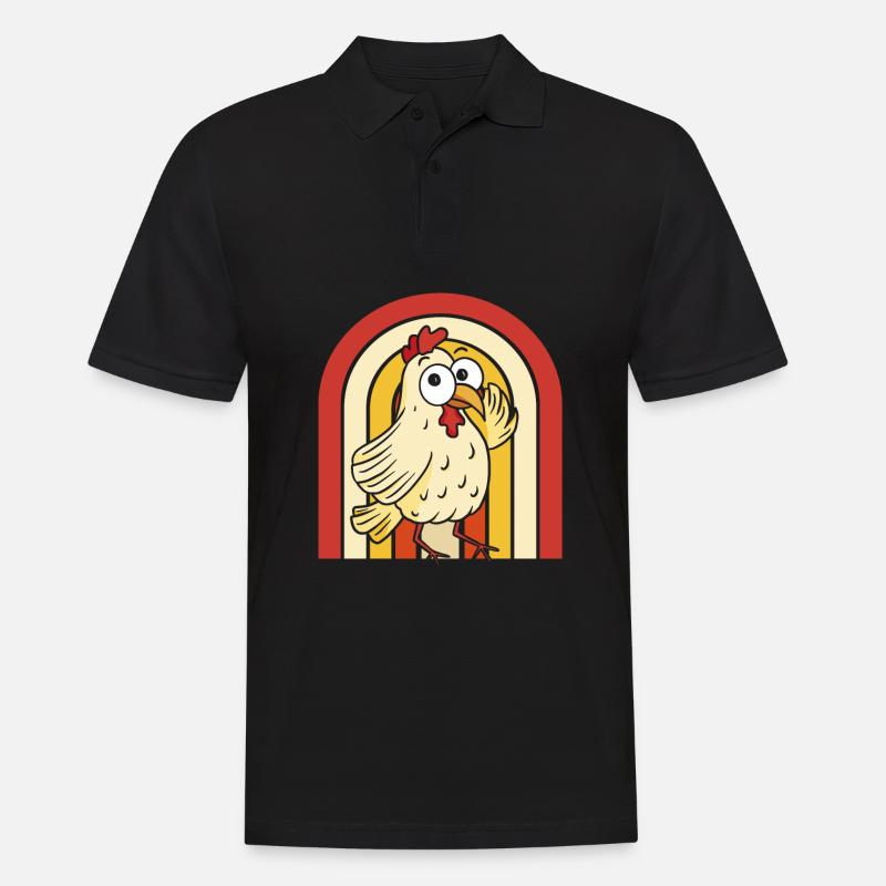 Huhn Henne - Männer Poloshirt - Schwarz