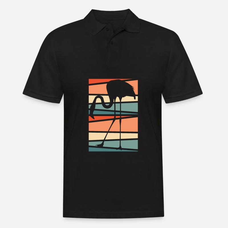 Flamingo - Männer Poloshirt - Schwarz