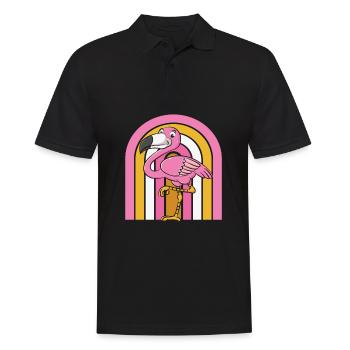 Flamingo - Men's Polo Shirt - black - Front - Kai (181cm)