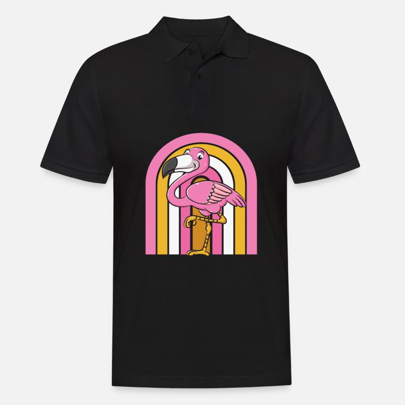 Flamingo - Männer Poloshirt - Schwarz