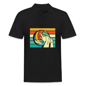 Volleyball Volleyballer - Männer Poloshirt - Schwarz - Vorne - Kai (181cm)