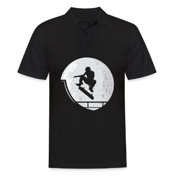 Skateboard Skater Mond - Männer Poloshirt - Schwarz - Vorne - Kai (181cm)