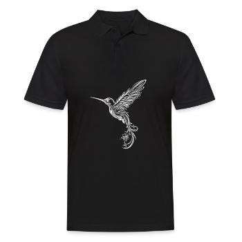 Kolibri Tribal Hummingbird - Männer Poloshirt - Schwarz - Vorne - Kai (181cm)