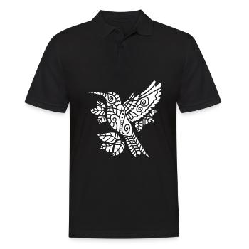 Kolibri Tribal Hummingbird - Männer Poloshirt - Schwarz - Vorne - Kai (181cm)