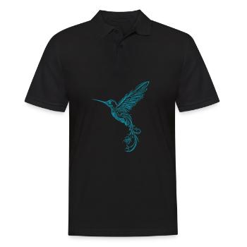 Kolibri Tribal Hummingbird - Männer Poloshirt - Schwarz - Vorne - Kai (181cm)
