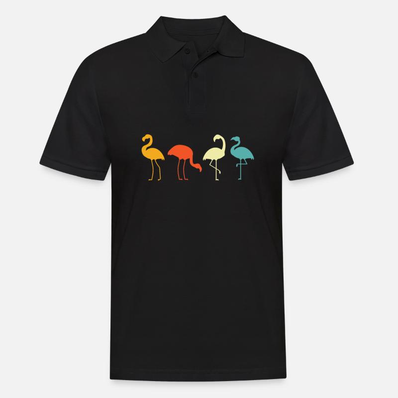 Flamingo - Männer Poloshirt - Schwarz