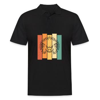 Stachelschwein - Männer Poloshirt - Schwarz - Vorne - Kai (181cm)