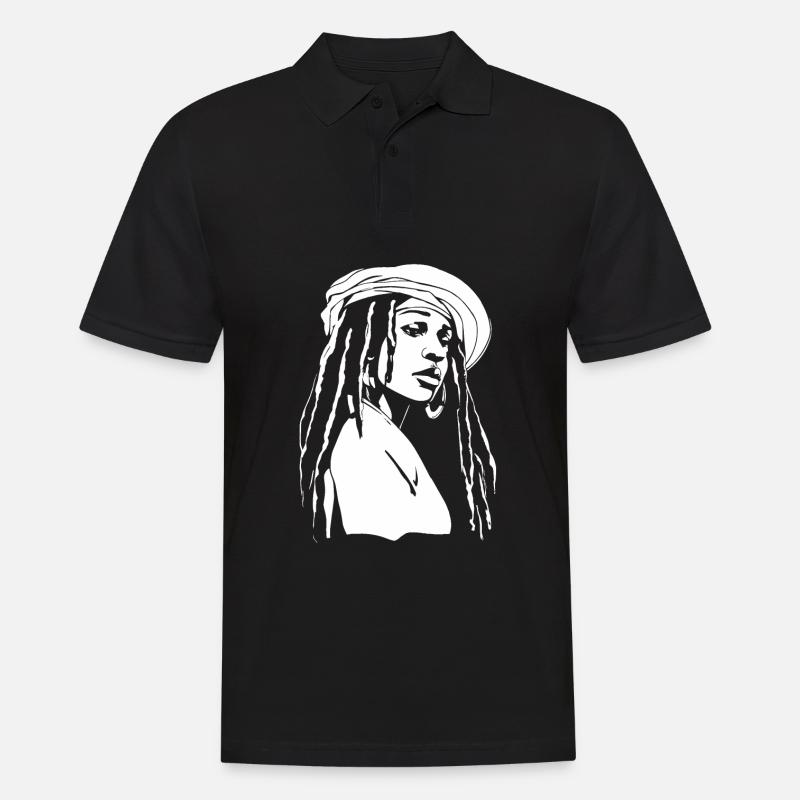 Rasta Haare Dreadlocks Dreads - Männer Poloshirt - Schwarz
