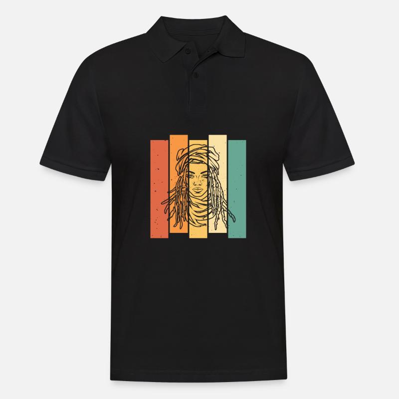 Rasta Haare Dreadlocks Dreads - Männer Poloshirt - Schwarz
