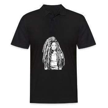 Rasta Hair Dreadlocks Dreads - Men's Polo Shirt - black - Front - Kai (181cm)