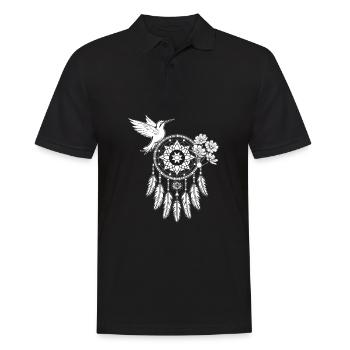 Kolibri Traumfänger - Männer Poloshirt - Schwarz - Vorne - Kai (181cm)