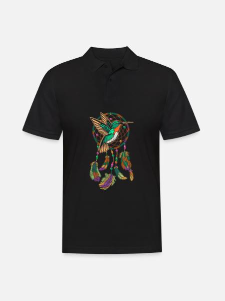 Kolibri Traumfänger Traumfängervogel - Männer Poloshirt - Schwarz