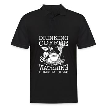 Hummingbird Coffee Bird - Men's Polo Shirt - black - Front - Kai (181cm)
