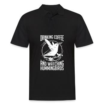 Hummingbird Coffee Bird - Men's Polo Shirt - black - Front - Kai (181cm)