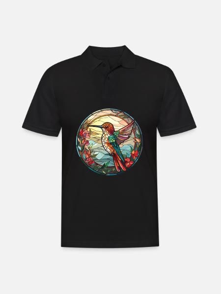 Colibri vitrail - Polo Homme - noir