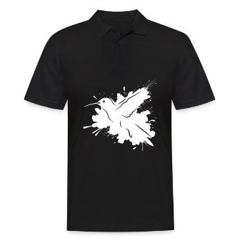 Kolibri Watercolor Hummingbird - Männer Poloshirt - Schwarz - Vorne - Kai (181cm)