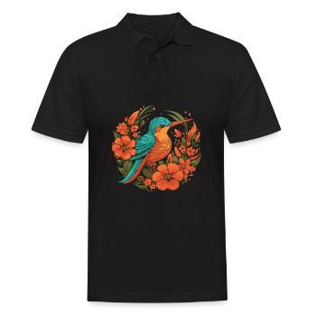 Fleurs de colibri - Polo Homme - noir - Devant - Kai (181cm)
