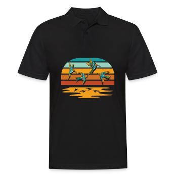 Kolibri - Männer Poloshirt - Schwarz - Vorne - Kai (181cm)