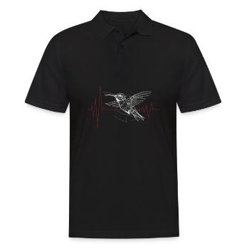 Colibri ECG Rythme cardiaque - Polo Homme - noir - Devant - Kai (181cm)