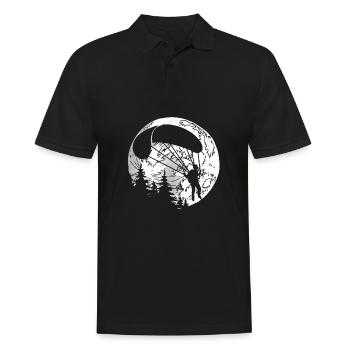 Paragleiter Paragleiten Mond - Männer Poloshirt - Schwarz - Vorne - Kai (181cm)