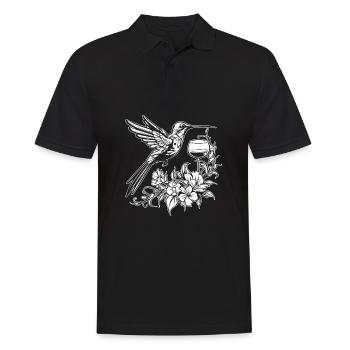 Kolibri Hummingbird Wine Glass - Männer Poloshirt - Schwarz - Vorne - Kai (181cm)