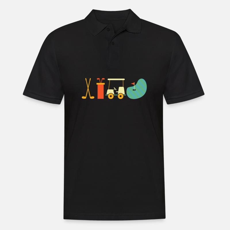 Golf Golfer Golfen - Männer Poloshirt - Schwarz