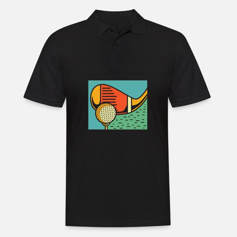 Golf Golfer Golfen - Männer Poloshirt - Schwarz