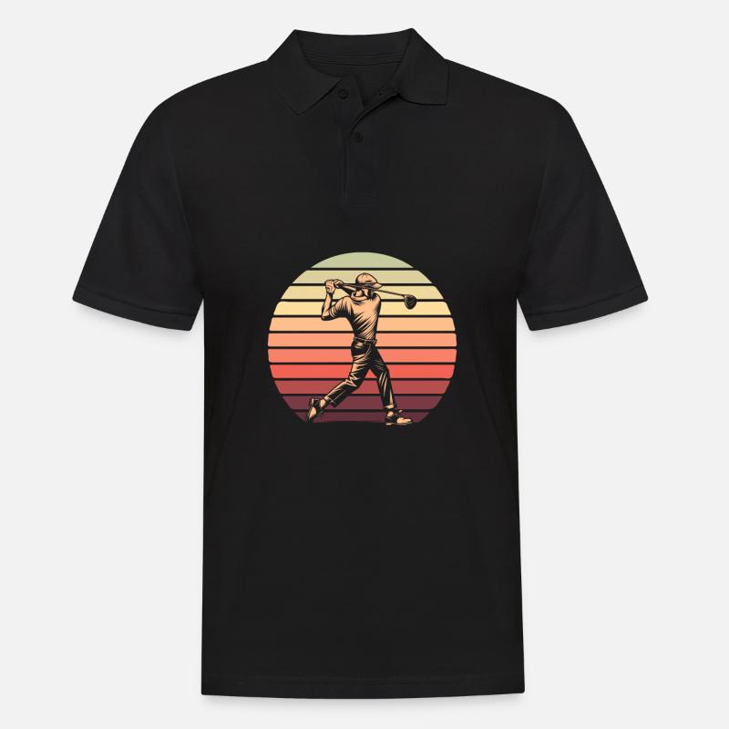 Golf Golfer Golfen - Männer Poloshirt - Schwarz
