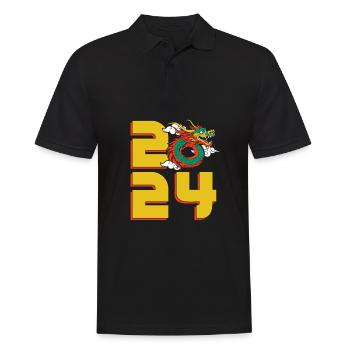 Jahr Des Drachen 2024 - Männer Poloshirt - Schwarz - Vorne - Kai (181cm)