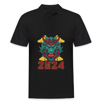 Jahr Des Drachen 2024 - Männer Poloshirt - Schwarz - Vorne - Kai (181cm)