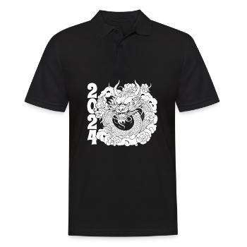 Jahr Des Drachen 2024 - Männer Poloshirt - Schwarz - Vorne - Kai (181cm)